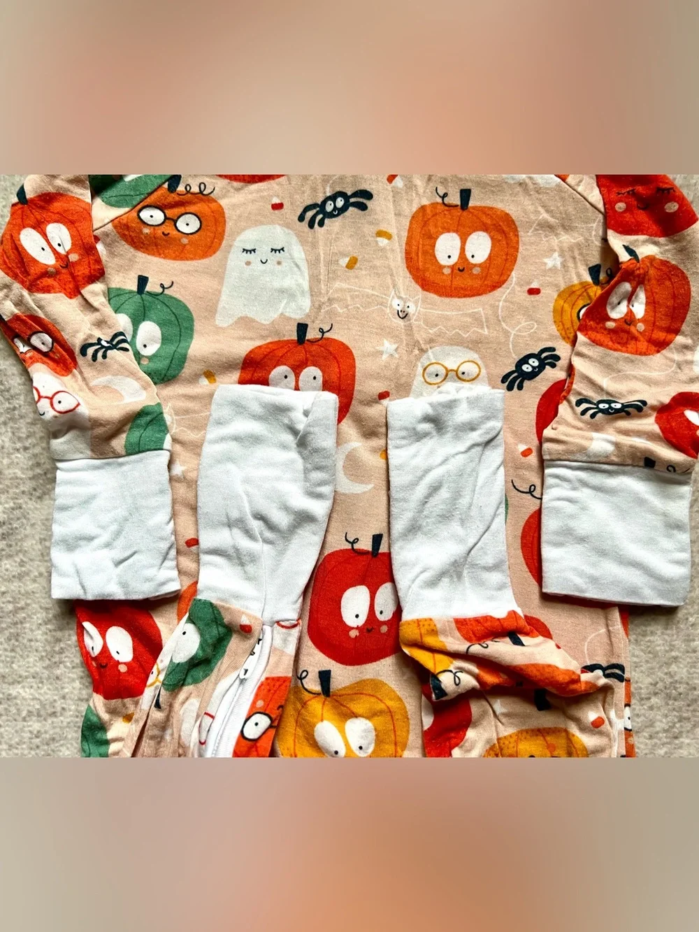 Little Sleepies Pumpkin Party Halloween Bamboo Zippy Pajama Romper (3-6 months)